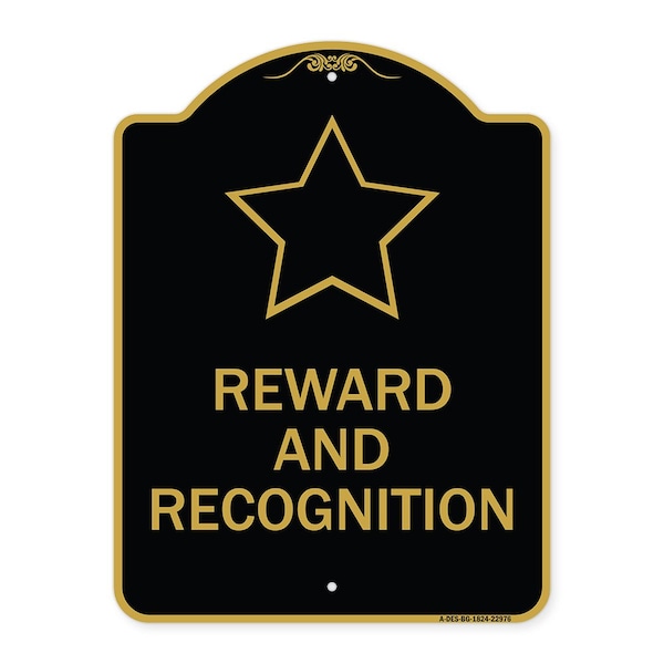 Signmission Designer Series Sign-Reward and Recognition, Black & Gold Aluminum Sign, 18" x 24", BG-1824-22976 A-DES-BG-1824-22976 - main